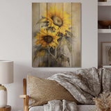 Yellow Grey Golden - Wood Wall Art