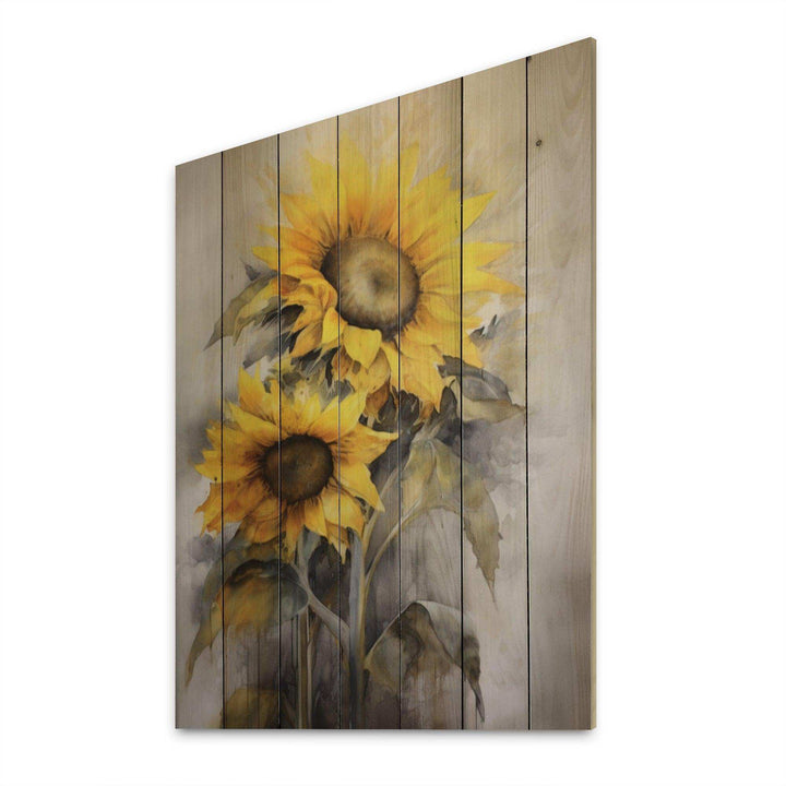 Yellow Grey Golden - Wood Wall Art