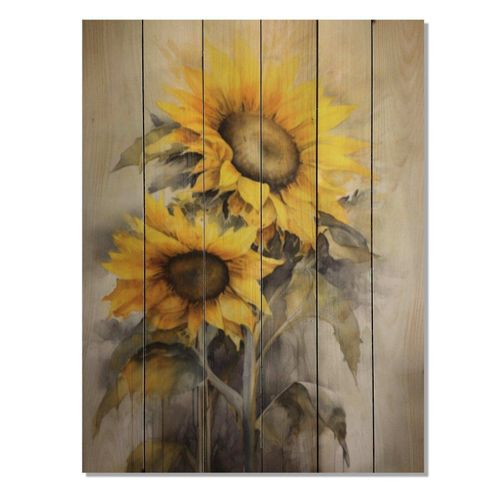 Yellow Grey Golden - Wood Wall Art