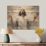 Jesus Resurrection Religious Radiance - Wood Wall Art