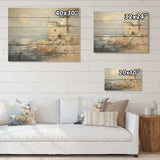 Minimal Grey Light House Horizon - Wood Wall Art