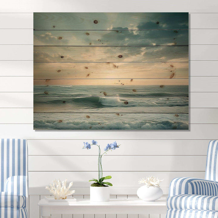 Coastal Waves Scenery View - Wood Wall Art