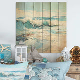 Blue And White Simplicity Beach I - Wood Wall Art