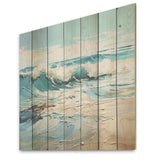 Blue And White Simplicity Beach I - Wood Wall Art