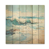 Blue And White Simplicity Beach I - Wood Wall Art