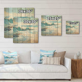 Blue And White Simplicity Beach I - Wood Wall Art