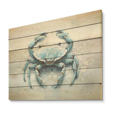 Minimalism Blue Crab Impression I - Wood Wall Art