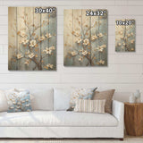 Peacefulness White Blue Dogwood I - Wood Wall Art