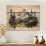 Watercolor Mountain Dreamscape - Wood Wall Art