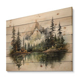 Watercolor Mountain Dreamscape - Wood Wall Art