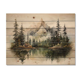 Watercolor Mountain Dreamscape - Wood Wall Art