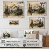 Watercolor Mountain Dreamscape - Wood Wall Art