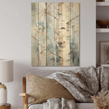 White Birch Trees Forest Winter Scenery - Wood Wall Art