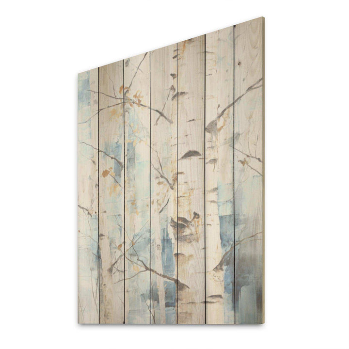 White Birch Trees Forest Winter Scenery - Wood Wall Art