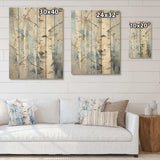 White Birch Trees Forest Winter Scenery - Wood Wall Art