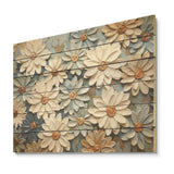 Blue Blooms Zinnias flowers - Wood Wall Art