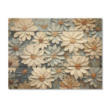 Blue Blooms Zinnias flowers - Wood Wall Art