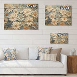 Blue Blooms Zinnias flowers - Wood Wall Art