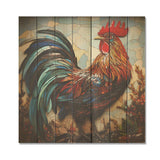 Modern rooster collage III - Wood Wall Art