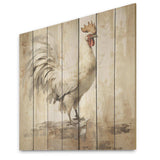 Rustic rooster wooden Peck II - Wood Wall Art