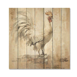 Rustic rooster wooden Peck II - Wood Wall Art