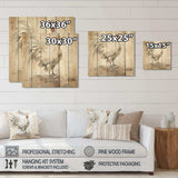 Rustic rooster wooden Peck II - Wood Wall Art