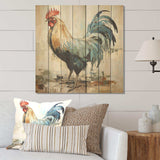 Rustic rooster wooden Peck IV - Wood Wall Art