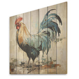 Rustic rooster wooden Peck IV - Wood Wall Art