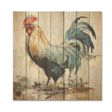 Rustic rooster wooden Peck IV - Wood Wall Art