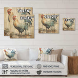 Rustic rooster wooden Peck IV - Wood Wall Art