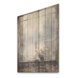 Grey misty river window view II - Wood Wall Art