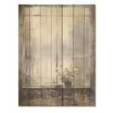 Grey misty river window view II - Wood Wall Art