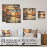 By the lake sunrise Reflections 1 - Wood Wall Art