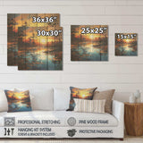 By the lake sunrise Reflections 2 - Wood Wall Art