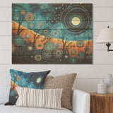 Tribal boho mosaic moon - Wood Wall Art