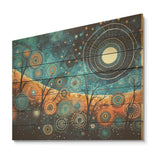 Tribal boho mosaic moon - Wood Wall Art