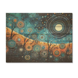 Tribal boho mosaic moon - Wood Wall Art