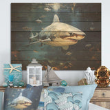 Underwater Shark attack II - Wood Wall Art