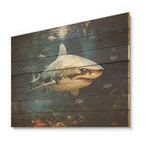 Underwater Shark attack II - Wood Wall Art