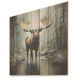 Mystic Moose in Forest II - Wood Wall Art