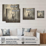 Grey Deer portrait in mystic forest II - Wood Wall Art