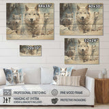 Snow Wolves in winter III - Wood Wall Art