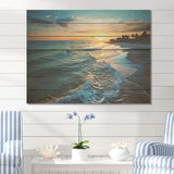 Tranquil Shores sunset Beach horizon II - Wood Wall Art