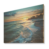 Tranquil Shores sunset Beach horizon II - Wood Wall Art