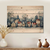 Christmas village in Winter I - Wood Wall Art