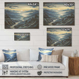 Blue and white Mountain Majesty Panorama II - Wood Wall Art