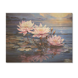 Riverside Blooms flowers on river II - Wood Wall Art