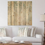 A Woodland Walk into the Forest V - Modern Farmhouse Print on Natural Pine Wood