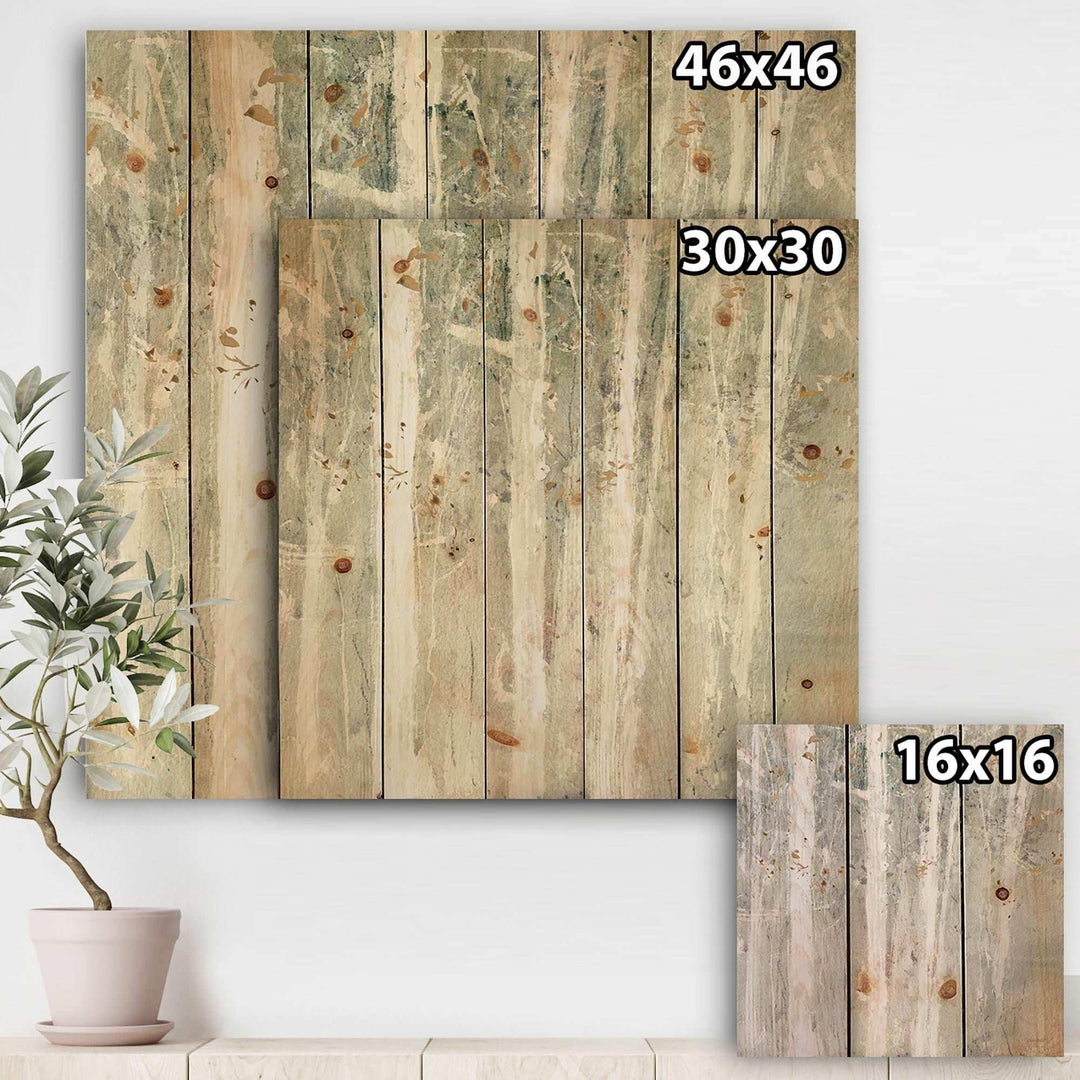A Woodland Walk into the Forest V - Modern Farmhouse Print on Natural Pine Wood