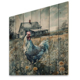 Rooster On A Farm I - Wood Wall Art